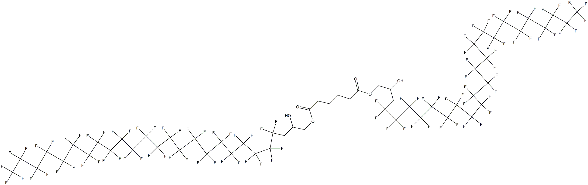 Adipic acid bis(4,4,5,5,6,6,7,7,8,8,9,9,10,10,11,11,12,12,13,13,14,14,15,15,16,16,17,17,18,18,19,19,20,20,21,21,22,22,23,23,24,24,25,25,26,26,26-heptatetracontafluoro-2-hydroxyhexacosyl) ester 结构式