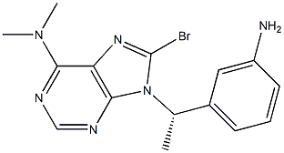 9-[(S)-1-(3-Aminophenyl)ethyl]-8-bromo-N,N-dimethyl-9H-purin-6-amine 结构式