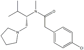 2-(4-Chlorophenyl)-N-methyl-N-[(S)-2-methyl-1-(1-pyrrolidinylmethyl)propyl]acetamide 结构式