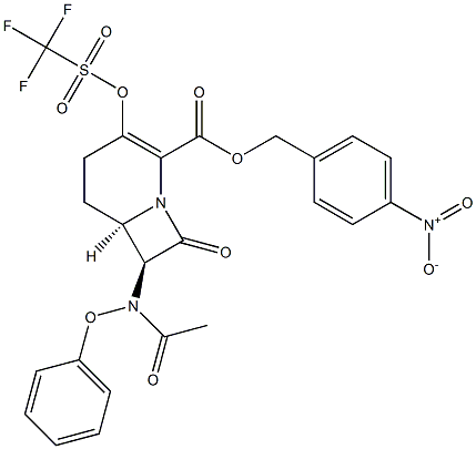 (6R,7S)-7-(Phenoxyacetylamino)-8-oxo-3-[(trifluoromethyl)sulfonyloxy]-1-azabicyclo[4.2.0]oct-2-ene-2-carboxylic acid (p-nitrobenzyl) ester 结构式