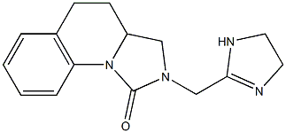 3,3a,4,5-Tetrahydro-2-[(1-imidazolin-2-yl)methyl]imidazo[1,5-a]quinolin-1-one 结构式