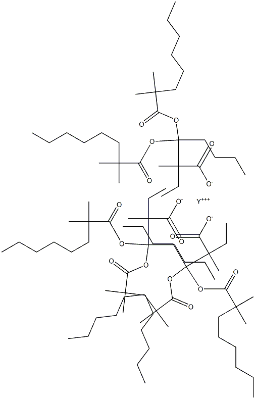 Yttrium bis(2,2-dimethyloctanoate)(2-ethyl-2-methylheptanoate) 结构式