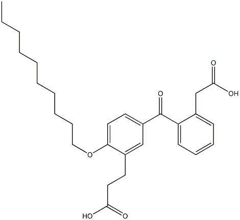 5-(2-Carboxymethylbenzoyl)-2-(decyloxy)benzenepropanoic acid 结构式