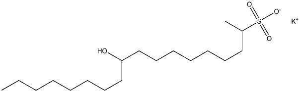 10-Hydroxyoctadecane-2-sulfonic acid potassium salt 结构式