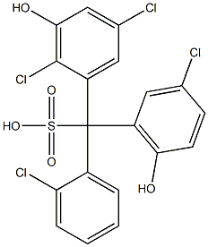 (2-Chlorophenyl)(3-chloro-6-hydroxyphenyl)(2,5-dichloro-3-hydroxyphenyl)methanesulfonic acid 结构式