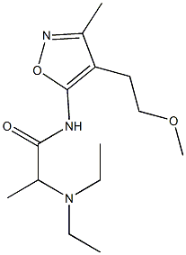 2-(Diethylamino)-N-[4-(2-methoxyethyl)-3-methylisoxazol-5-yl]propionamide 结构式