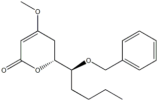 (6R)-6-[(S)-1-Benzyloxypentyl]-5,6-dihydro-4-methoxy-2H-pyran-2-one 结构式