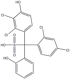 (2,4-Dichlorophenyl)(2,3-dichloro-4-hydroxyphenyl)(2-hydroxyphenyl)methanesulfonic acid 结构式