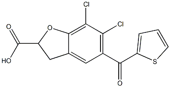 6,7-Dichloro-5-[(thiophen-2-yl)carbonyl]-2,3-dihydrobenzofuran-2-carboxylic acid 结构式