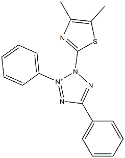 2,5-Diphenyl-3-(4,5-dimethyl-2-thiazolyl)-1,3,4-triaza-2-azonia-1,4-cyclopentadiene 结构式