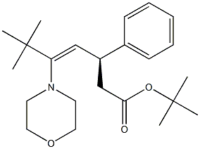 (3S)-3-Phenyl-5-morpholino-6,6-dimethyl-4-heptenoic acid tert-butyl ester 结构式