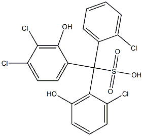 (2-Chlorophenyl)(2-chloro-6-hydroxyphenyl)(3,4-dichloro-2-hydroxyphenyl)methanesulfonic acid 结构式