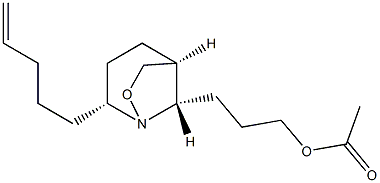 Acetic acid 3-[(2R,5S,8S)-2-(4-pentenyl)-1-aza-7-oxabicyclo[3.2.1]octan-8-yl]propyl ester 结构式