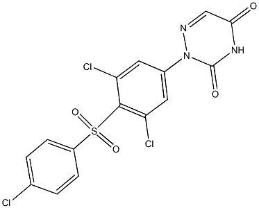 2-[4-(4-Chlorophenylsulfonyl)-3,5-dichlorophenyl]-1,2,4-triazine-3,5(2H,4H)-dione 结构式