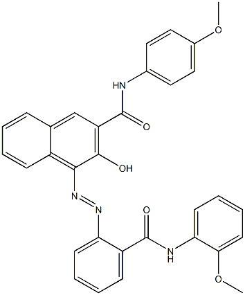 4-[[2-[[(2-Methoxyphenyl)amino]carbonyl]phenyl]azo]-3-hydroxy-N-(4-methoxyphenyl)-2-naphthalenecarboxamide 结构式