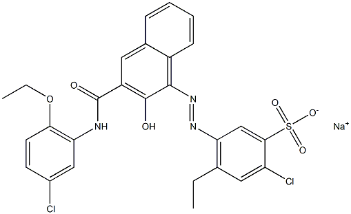 2-Chloro-4-ethyl-5-[[3-[[(3-chloro-6-ethoxyphenyl)amino]carbonyl]-2-hydroxy-1-naphtyl]azo]benzenesulfonic acid sodium salt 结构式
