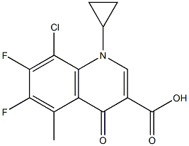 1,4-Dihydro-1-cyclopropyl-8-chloro-5-methyl-4-oxo-6,7-difluoroquinoline-3-carboxylic acid 结构式