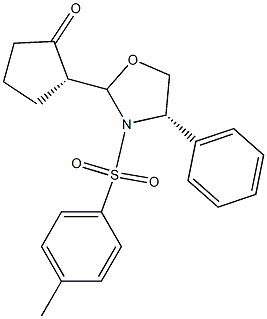 (2S)-2-[(2S,4S)-4-Phenyl-3-(4-methylphenylsulfonyl)oxazolidin-2-yl]-1-cyclopentanone 结构式