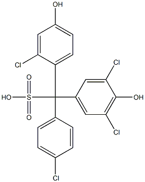 (4-Chlorophenyl)(2-chloro-4-hydroxyphenyl)(3,5-dichloro-4-hydroxyphenyl)methanesulfonic acid 结构式