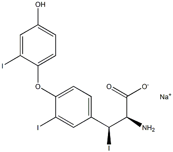(2R,3S)-2-Amino-3-[4-(4-hydroxy-2-iodophenoxy)-3-iodophenyl]-3-iodopropanoic acid sodium salt 结构式