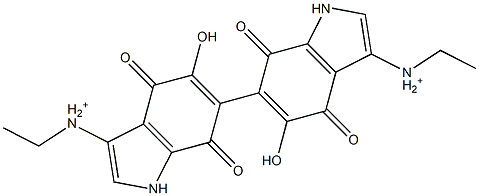 6,6'-Bi(5-hydroxy-4,7-dihydro-4,7-dioxo-1H-indole-3-ethan-1-aminium) 结构式