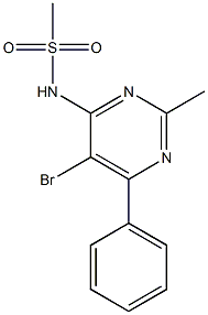 N-(5-Bromo-2-methyl-6-phenylpyrimidin-4-yl)methanesulfonamide 结构式