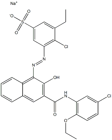 4-Chloro-3-ethyl-5-[[3-[[(3-chloro-6-ethoxyphenyl)amino]carbonyl]-2-hydroxy-1-naphtyl]azo]benzenesulfonic acid sodium salt 结构式