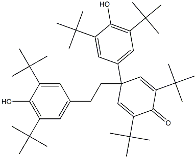 2,6-Di-tert-butyl-4-(3,5-di-tert-butyl-4-hydroxyphenyl)-4-(3,5-di-tert-butyl-4-hydroxyphenethyl)-2,5-cyclohexadien-1-one 结构式