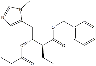 (2S,3R)-2-Ethyl-4-[(1-methyl-1H-imidazol)-5-yl]-3-propionyloxybutanoic acid benzyl ester 结构式