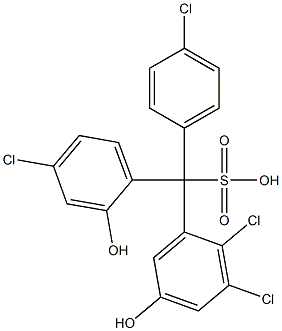 (4-Chlorophenyl)(4-chloro-2-hydroxyphenyl)(2,3-dichloro-5-hydroxyphenyl)methanesulfonic acid 结构式