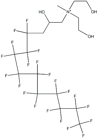 4,4,5,5,6,6,7,7,8,8,9,9,10,10,11,11,12,12,13,13,13-Henicosafluoro-2-hydroxy-N,N-bis(2-hydroxyethyl)-N-methyl-1-tridecanaminium 结构式