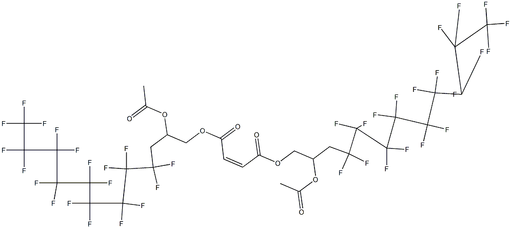 Maleic acid bis(2-acetyloxy-4,4,5,5,6,6,7,7,8,8,9,9,10,10,11,11,12,12,12-nonadecafluorododecyl) ester 结构式