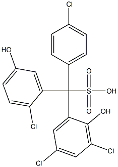 (4-Chlorophenyl)(2-chloro-5-hydroxyphenyl)(3,5-dichloro-2-hydroxyphenyl)methanesulfonic acid 结构式