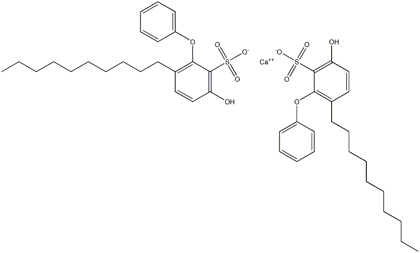 Bis(3-hydroxy-6-decyl[oxybisbenzene]-2-sulfonic acid)calcium salt 结构式