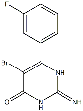 5-Bromo-6-(3-fluorophenyl)-2,3-dihydro-2-iminopyrimidin-4(1H)-one 结构式