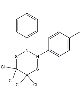 2,3-Di-p-tolyl-5,5,6,6-tetrachloro-1,4-dithia-2,3-diazacyclohexane 结构式