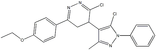 3-Chloro-4,5-dihydro-6-(4-ethoxyphenyl)-4-(1-phenyl-5-chloro-3-methyl-1H-pyrazol-4-yl)pyridazine 结构式