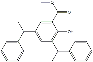 3,5-Bis(1-phenylethyl)salicylic acid methyl ester 结构式