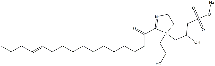 1-(2-Hydroxyethyl)-1-[2-hydroxy-3-(sodiooxysulfonyl)propyl]-2-(12-hexadecenoyl)-2-imidazoline-1-ium 结构式