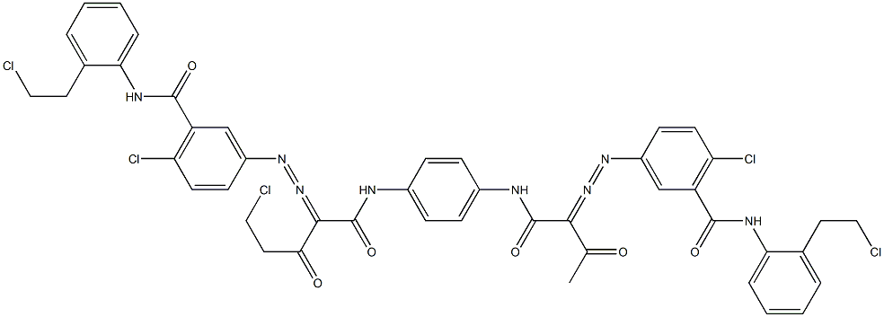 3,3'-[2-(Chloromethyl)-1,4-phenylenebis[iminocarbonyl(acetylmethylene)azo]]bis[N-[2-(2-chloroethyl)phenyl]-6-chlorobenzamide] 结构式