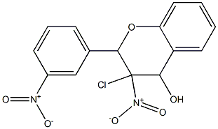 3-Chloro-3,4-dihydro-4-hydroxy-3-nitro-2-(3-nitrophenyl)-2H-1-benzopyran 结构式