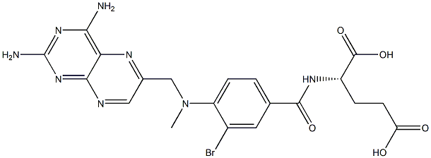 N-[3-Bromo-4-[[(2,4-diaminopteridin-6-yl)methyl]methylamino]benzoyl]-L-glutamic acid 结构式