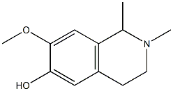 1,2-Dimethyl-7-methoxy-1,2,3,4-tetrahydroisoquinolin-6-ol 结构式