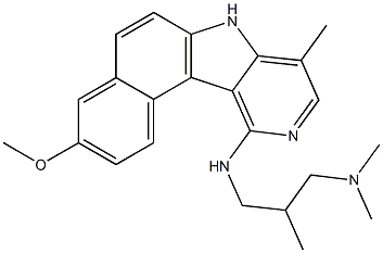 11-(3-Dimethylamino-2-methylpropylamino)-8-methyl-3-methoxy-7H-benzo[e]pyrido[4,3-b]indole 结构式