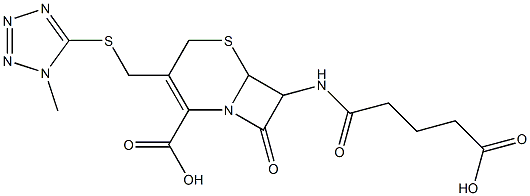 7-(4-Carboxybutyrylamino)-3-(1-methyl-1H-tetrazol-5-ylthiomethyl)-8-oxo-5-thia-1-azabicyclo[4.2.0]oct-2-ene-2-carboxylic acid 结构式