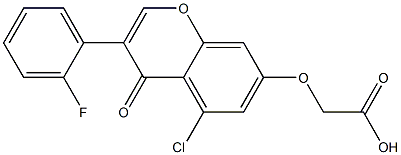 [(5-Chloro-3-(2-fluorophenyl)-4-oxo-4H-1-benzopyran-7-yl)oxy]acetic acid 结构式