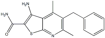 3-Amino-4,6-dimethyl-5-benzylthieno[2,3-b]pyridine-2-carboxamide 结构式