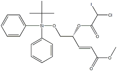 (2E,4R)-4-(Chloroiodoacetyloxy)-5-(tert-butyldiphenylsilyloxy)-2-pentenoic acid methyl ester 结构式