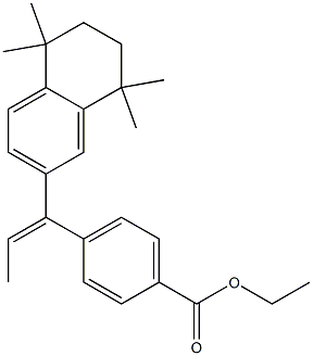 4-[(E)-1-[(5,6,7,8-Tetrahydro-5,5,8,8-tetramethylnaphthalen)-2-yl]-1-propenyl]benzoic acid ethyl ester 结构式