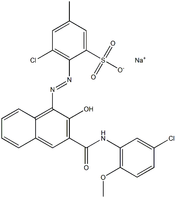 3-Chloro-5-methyl-2-[[3-[[(3-chloro-6-methoxyphenyl)amino]carbonyl]-2-hydroxy-1-naphtyl]azo]benzenesulfonic acid sodium salt 结构式